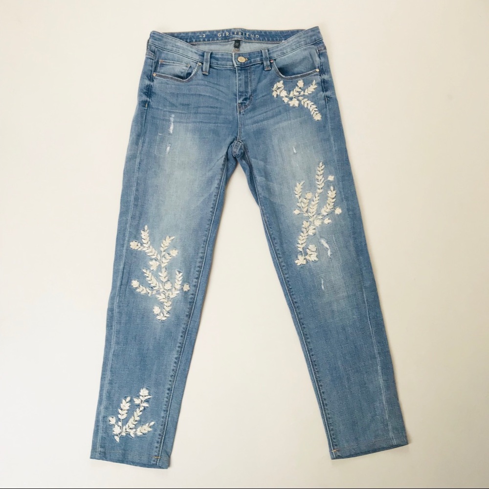 White House Black Market Embroidered Jeans